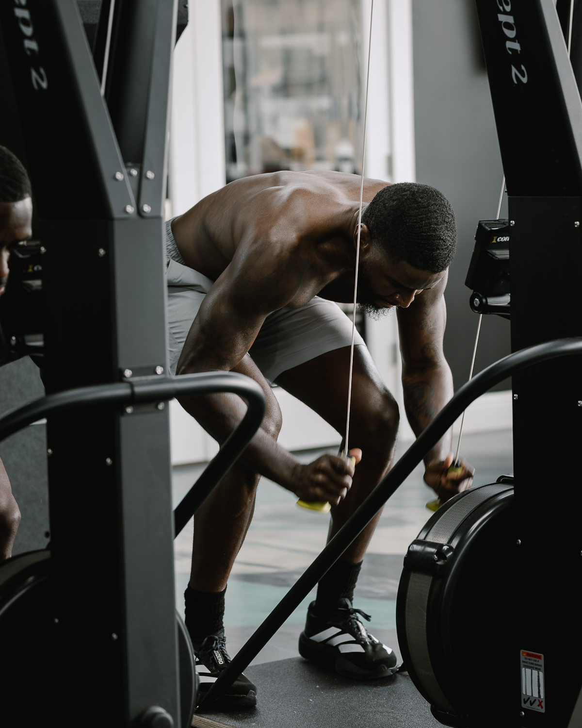 Leader Formulas sponsored athlete training in the gym